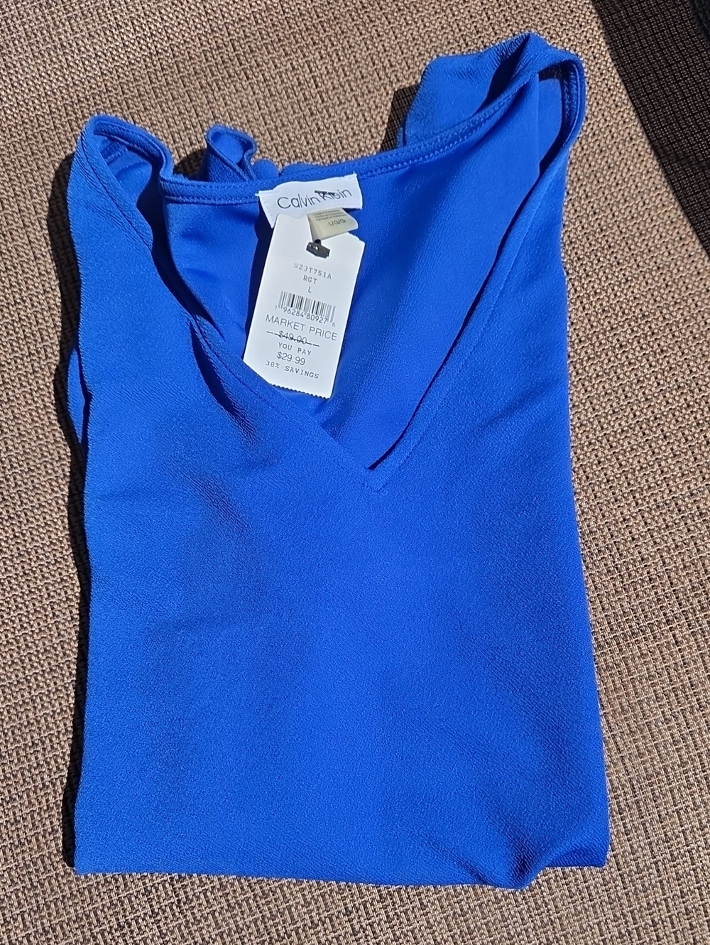 Calvin Klein V-Neck Camisole Tank Top - Blue